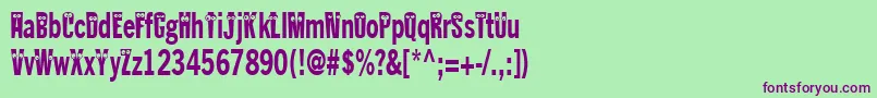 Kablokheadjam-fontti – violetit fontit vihreällä taustalla