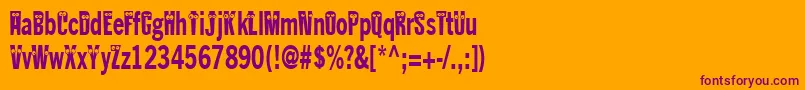 Kablokheadjam-Schriftart – Violette Schriften auf orangefarbenem Hintergrund