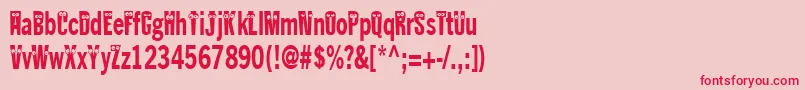 Kablokheadjam-Schriftart – Rote Schriften auf rosa Hintergrund