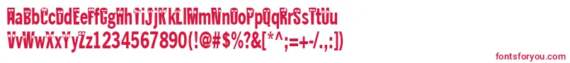 Kablokheadjam-Schriftart – Rote Schriften auf weißem Hintergrund