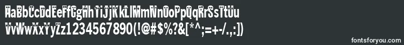 Kablokheadjam-fontti – valkoiset fontit mustalla taustalla