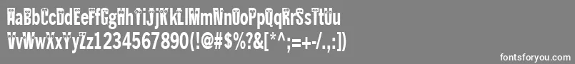 Kablokheadjam-Schriftart – Weiße Schriften auf grauem Hintergrund
