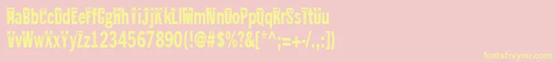 Kablokheadjam-Schriftart – Gelbe Schriften auf rosa Hintergrund