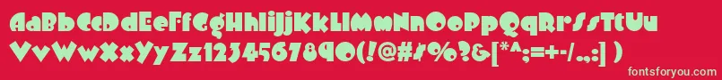 Arbuckle Remix Nf Font – Green Fonts on Red Background