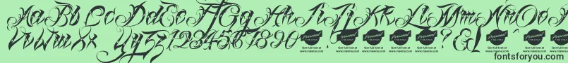 Linascriptdotdemo Font – Black Fonts on Green Background