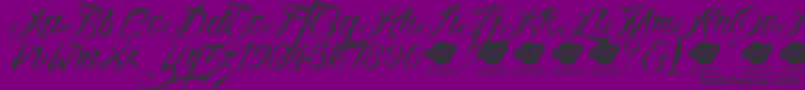 Шрифт Linascriptdotdemo – чёрные шрифты на фиолетовом фоне