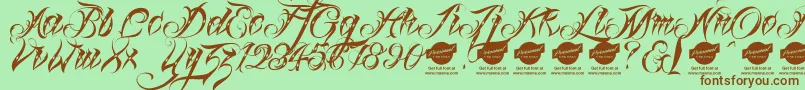 Linascriptdotdemo Font – Brown Fonts on Green Background