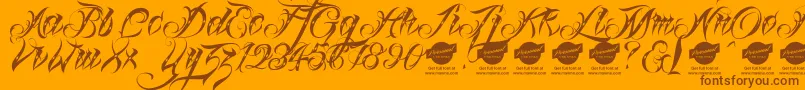 Linascriptdotdemo Font – Brown Fonts on Orange Background