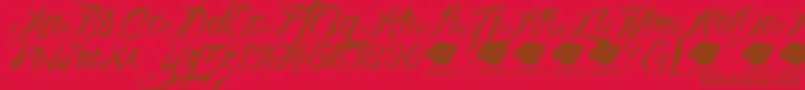 fuente Linascriptdotdemo – Fuentes Marrones Sobre Fondo Rojo