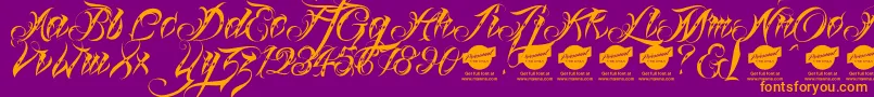 Linascriptdotdemo Font – Orange Fonts on Purple Background