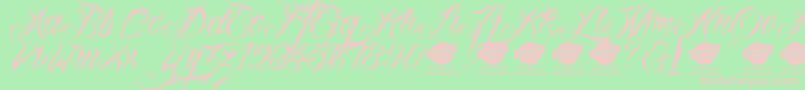 Linascriptdotdemo Font – Pink Fonts on Green Background