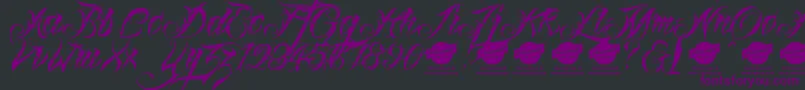 Шрифт Linascriptdotdemo – фиолетовые шрифты на чёрном фоне
