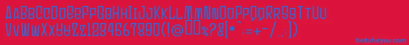 Ultrasonik Font – Blue Fonts on Red Background