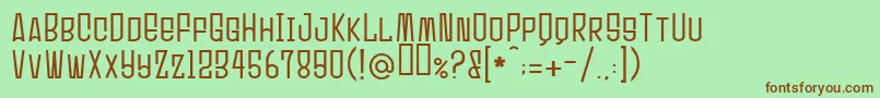 Шрифт Ultrasonik – коричневые шрифты на зелёном фоне