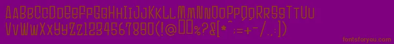 フォントUltrasonik – 紫色の背景に茶色のフォント