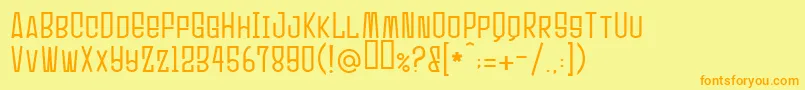 Ultrasonik-Schriftart – Orangefarbene Schriften auf gelbem Hintergrund