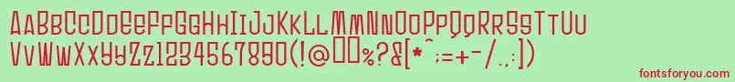 フォントUltrasonik – 赤い文字の緑の背景