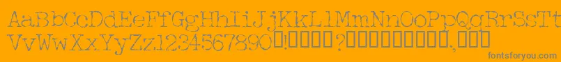 HalbstarkePica-Schriftart – Graue Schriften auf orangefarbenem Hintergrund