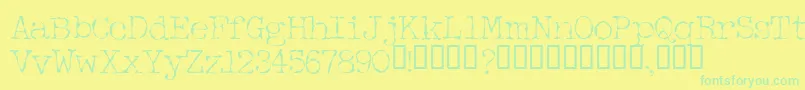 HalbstarkePica Font – Green Fonts on Yellow Background