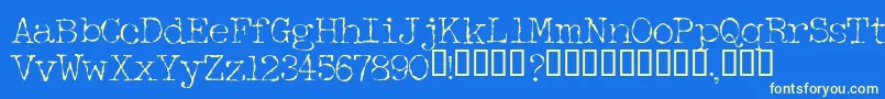 HalbstarkePica Font – Yellow Fonts on Blue Background