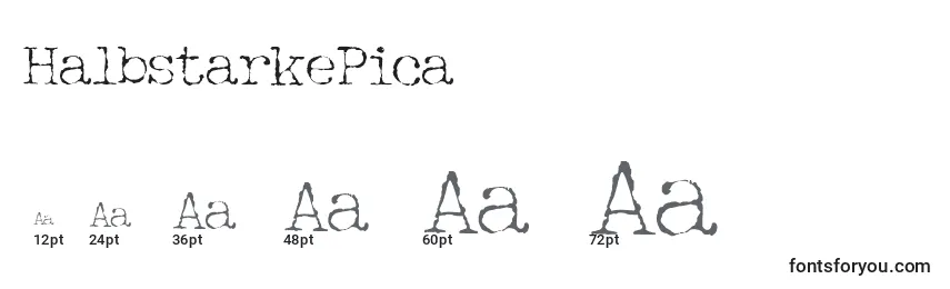 Größen der Schriftart HalbstarkePica