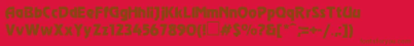 フォントRevueCyrillic – 赤い背景に茶色の文字