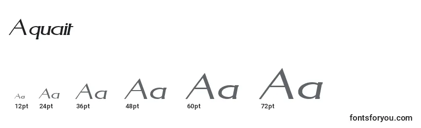 Размеры шрифта Aquait