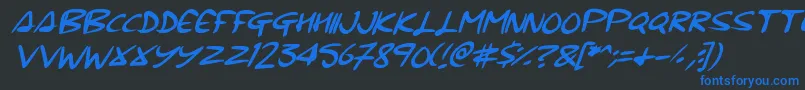 Signup Font – Blue Fonts on Black Background