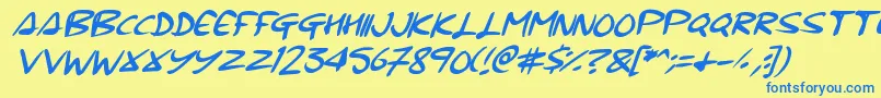 Signup Font – Blue Fonts on Yellow Background