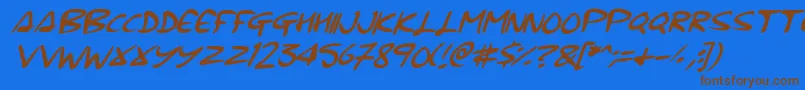 Signup Font – Brown Fonts on Blue Background