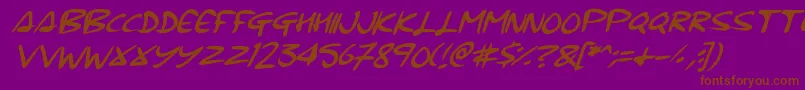 Signup Font – Brown Fonts on Purple Background