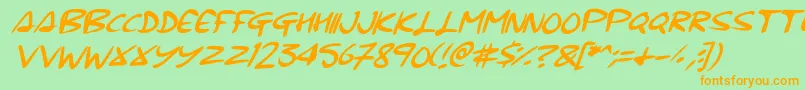 Signup Font – Orange Fonts on Green Background