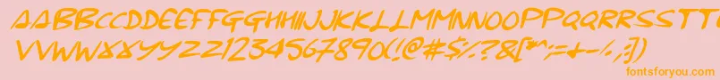 Signup Font – Orange Fonts on Pink Background