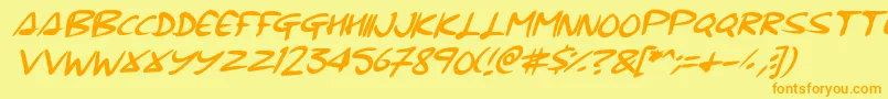 Signup Font – Orange Fonts on Yellow Background