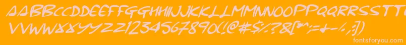 Signup Font – Pink Fonts on Orange Background