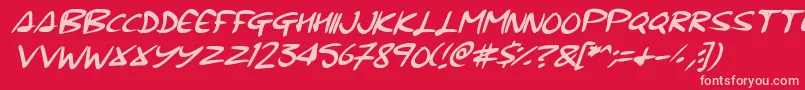 Signup Font – Pink Fonts on Red Background