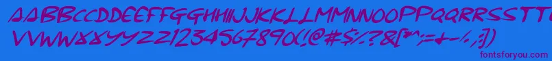 Signup Font – Purple Fonts on Blue Background