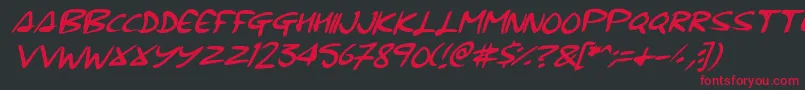 Signup Font – Red Fonts on Black Background