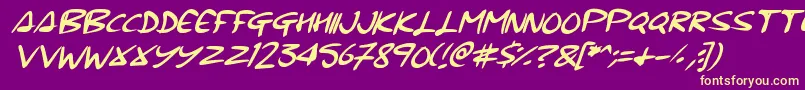 Signup Font – Yellow Fonts on Purple Background