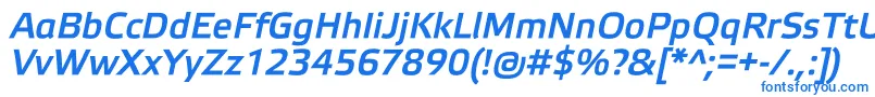 ElektraMediumProItalic Font – Blue Fonts on White Background