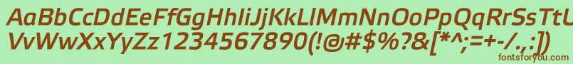 Czcionka ElektraMediumProItalic – brązowe czcionki na zielonym tle