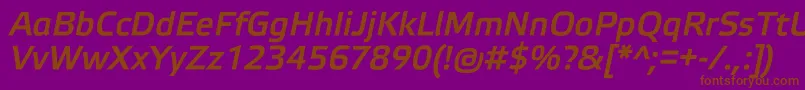 ElektraMediumProItalic Font – Brown Fonts on Purple Background