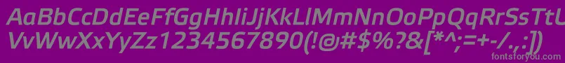 Czcionka ElektraMediumProItalic – szare czcionki na fioletowym tle