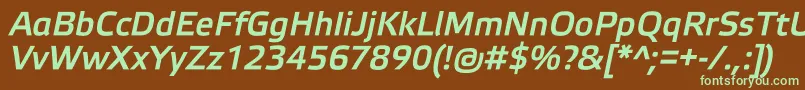 Шрифт ElektraMediumProItalic – зелёные шрифты на коричневом фоне