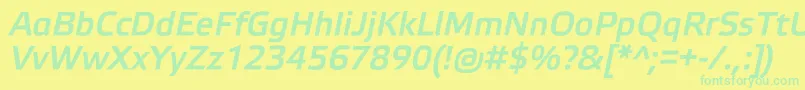 ElektraMediumProItalic Font – Green Fonts on Yellow Background