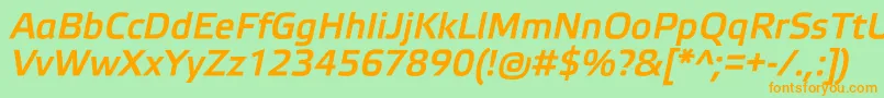 Шрифт ElektraMediumProItalic – оранжевые шрифты на зелёном фоне