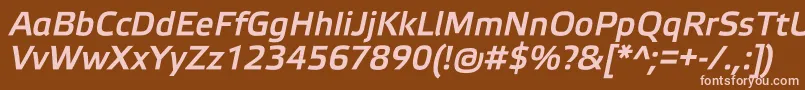 Шрифт ElektraMediumProItalic – розовые шрифты на коричневом фоне