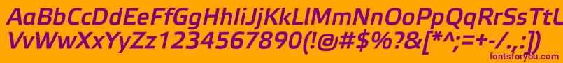 ElektraMediumProItalic Font – Purple Fonts on Orange Background