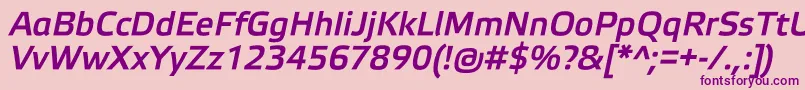 ElektraMediumProItalic Font – Purple Fonts on Pink Background