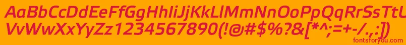 ElektraMediumProItalic Font – Red Fonts on Orange Background